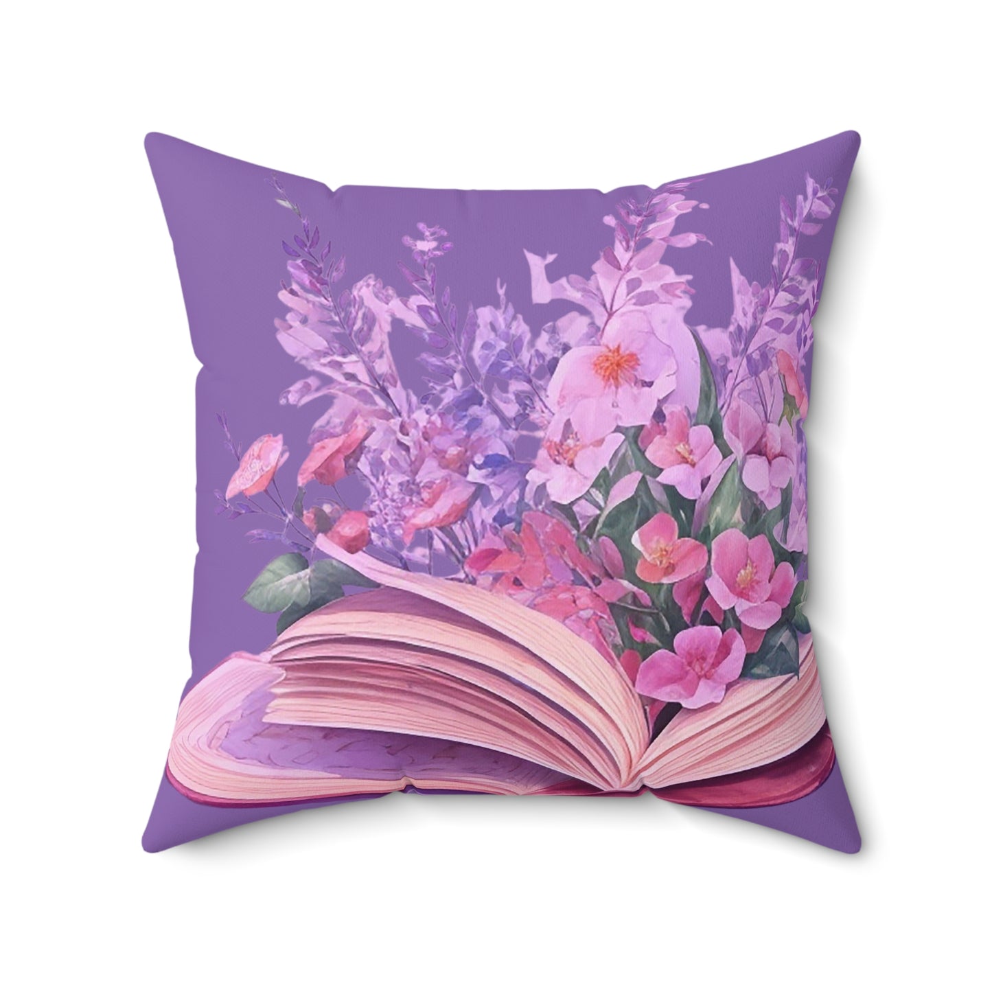 Purple Floral Book Square Pillow - JOURNAL VENUE