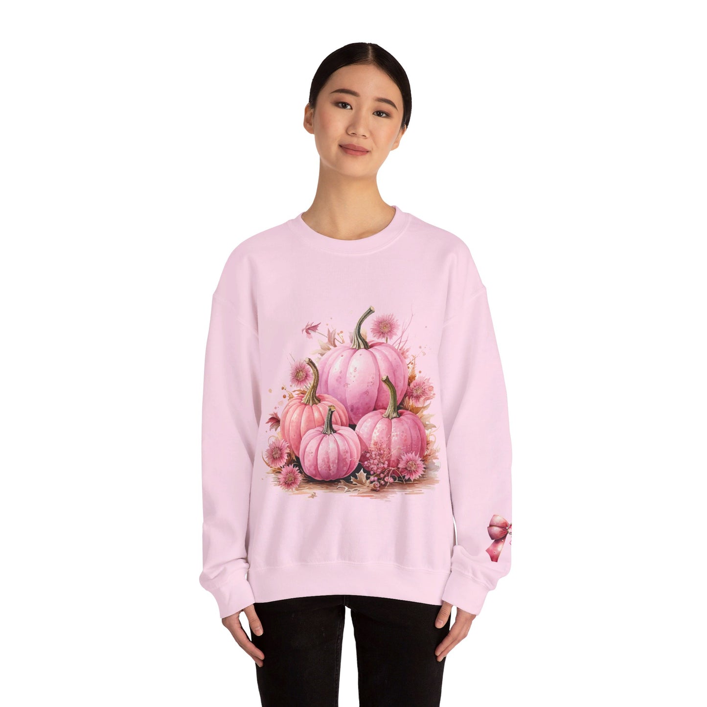 Pink Floral Pumpkin Crewneck Sweatshirt