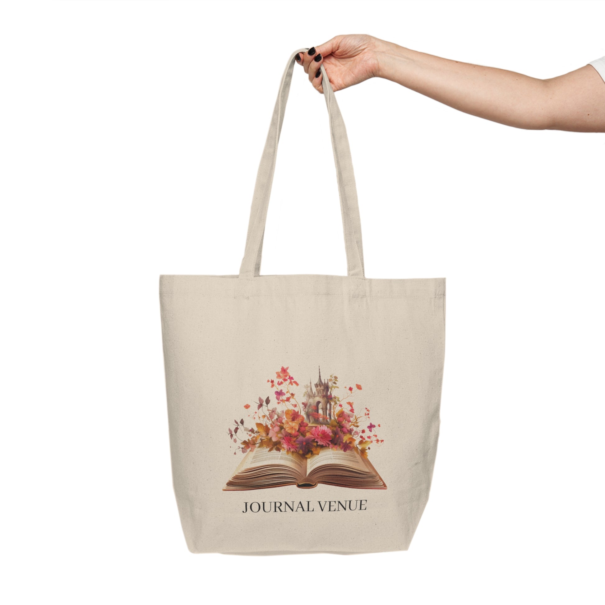 Floral Bookish  Shopping Tote Bag - JOURNAL VENUE