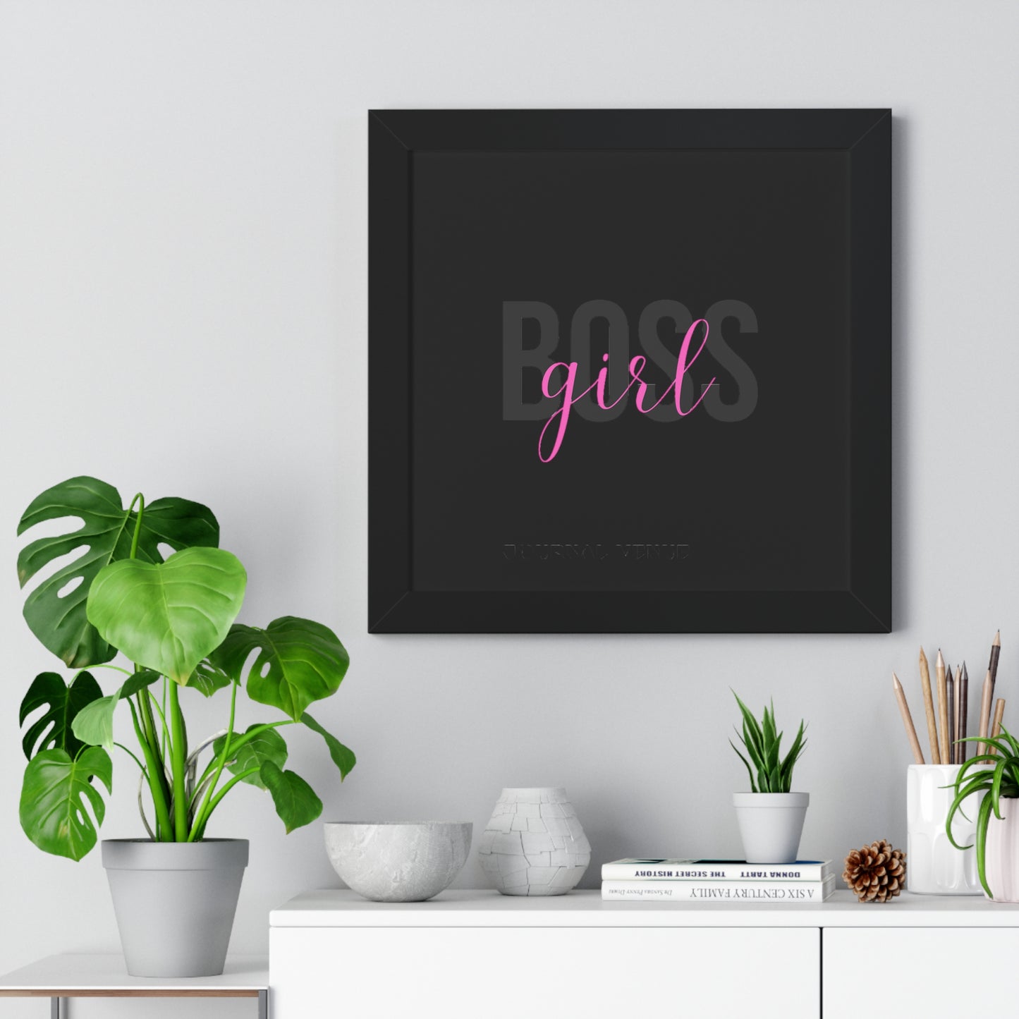 Pink Boss Girl Framed Vertical Wall Art  Poster - JOURNAL VENUE