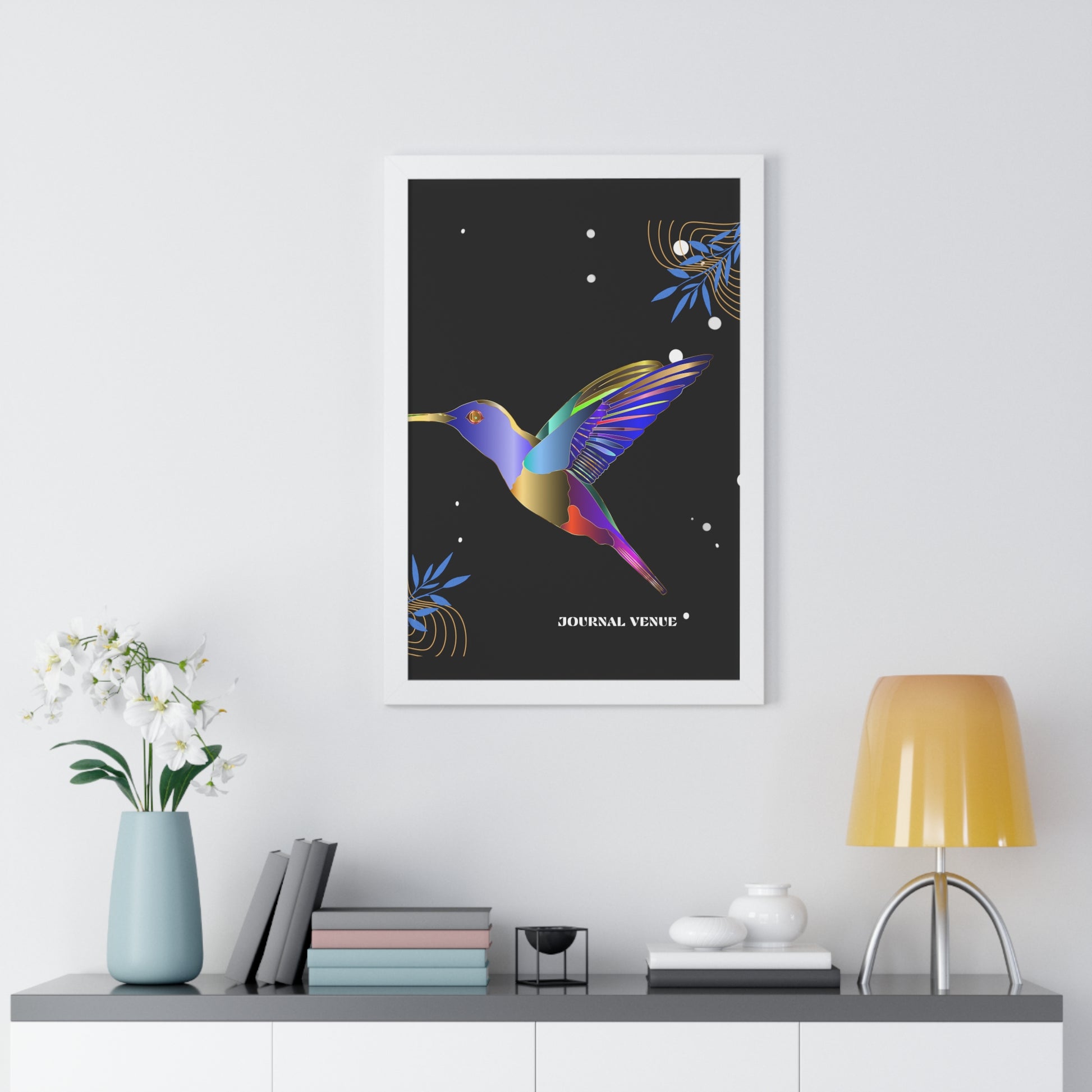 Blue Bird Framed Vertical Wall Art  Poster - JOURNAL VENUE