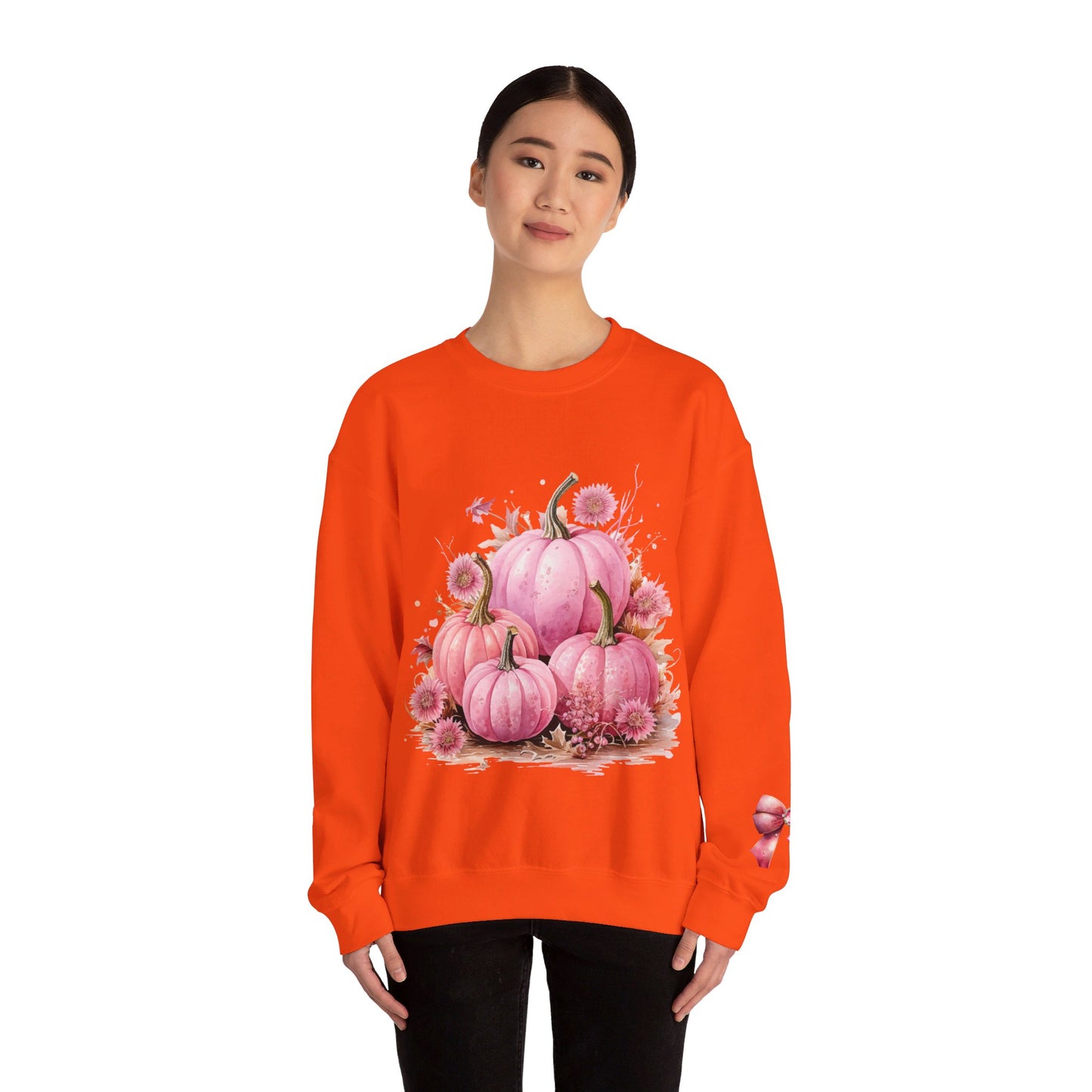 Pink Floral Pumpkin Crewneck Sweatshirt