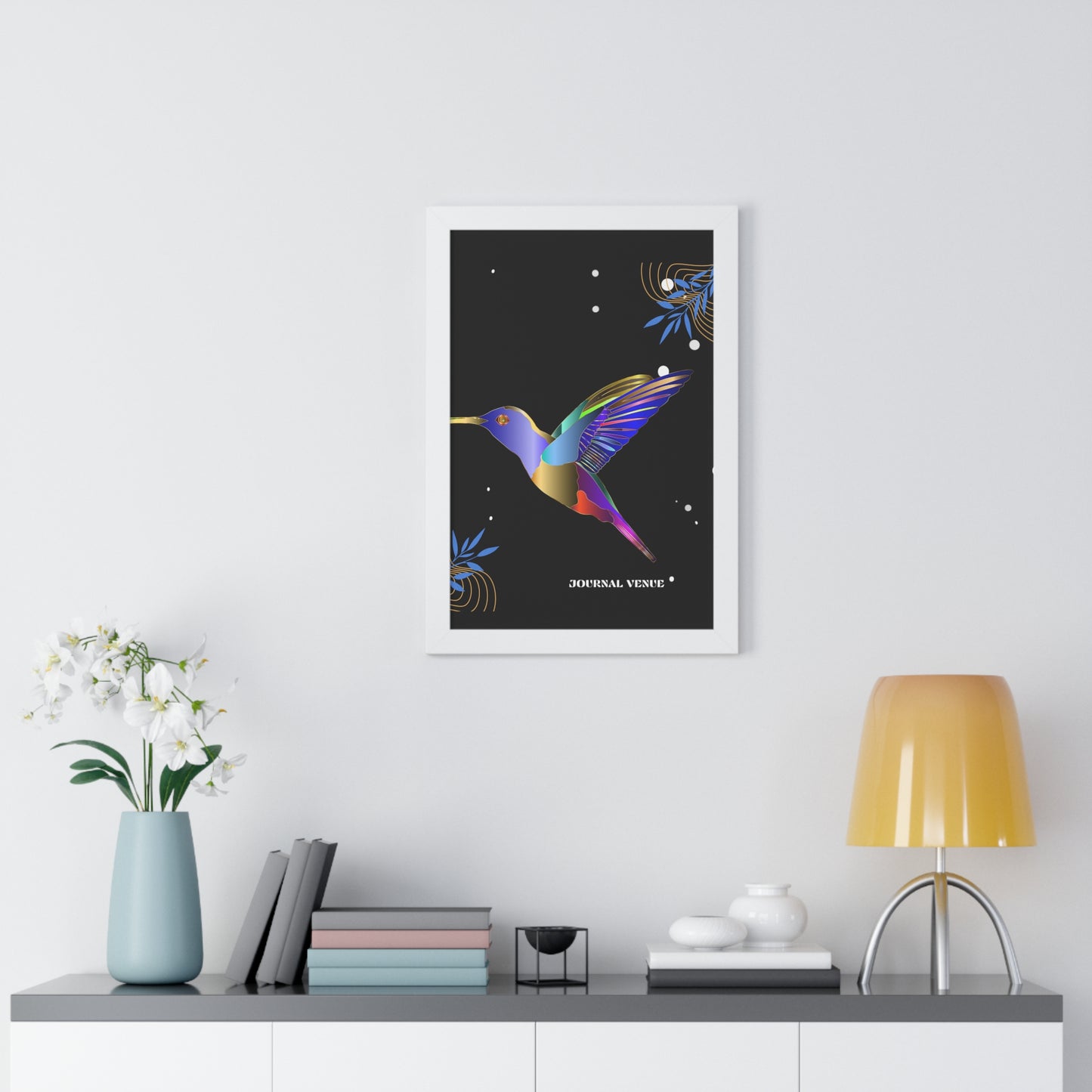 Blue Bird Framed Vertical Wall Art  Poster - JOURNAL VENUE