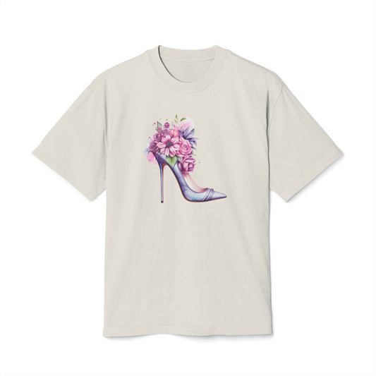 Cute Purple Floral Heel Heavy Faded T Shirt - JOURNAL VENUE