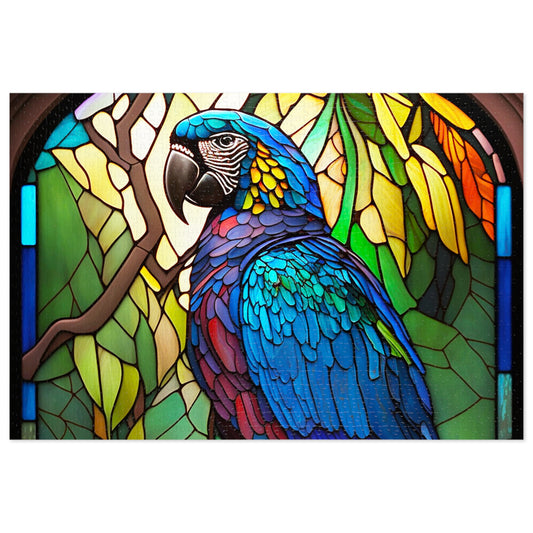 Stained Glass Blue Macaw Jigsaw Puzzle - JOURNAL VENUE