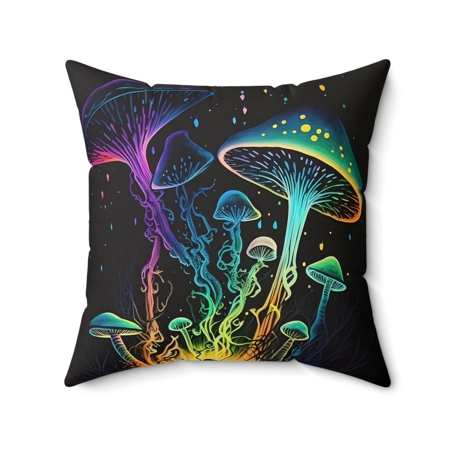 Wild Dancing Mushroom Square Pillow - JOURNAL VENUE