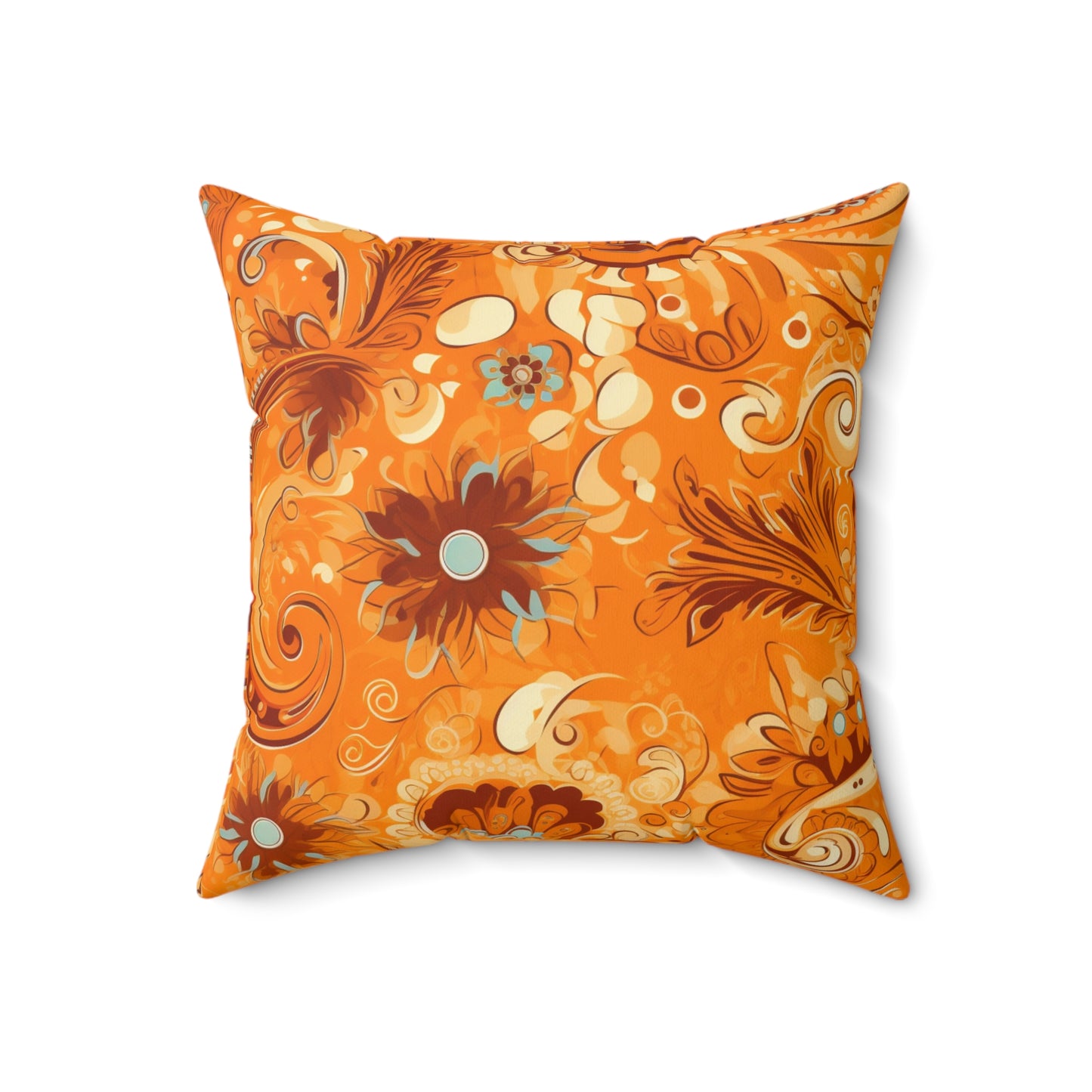 Autumn Boho Paisley Square Pillow