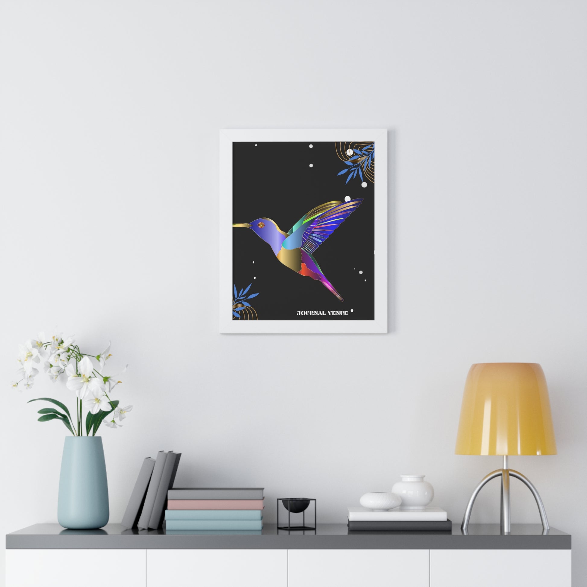 Blue Bird Framed Vertical Wall Art  Poster - JOURNAL VENUE