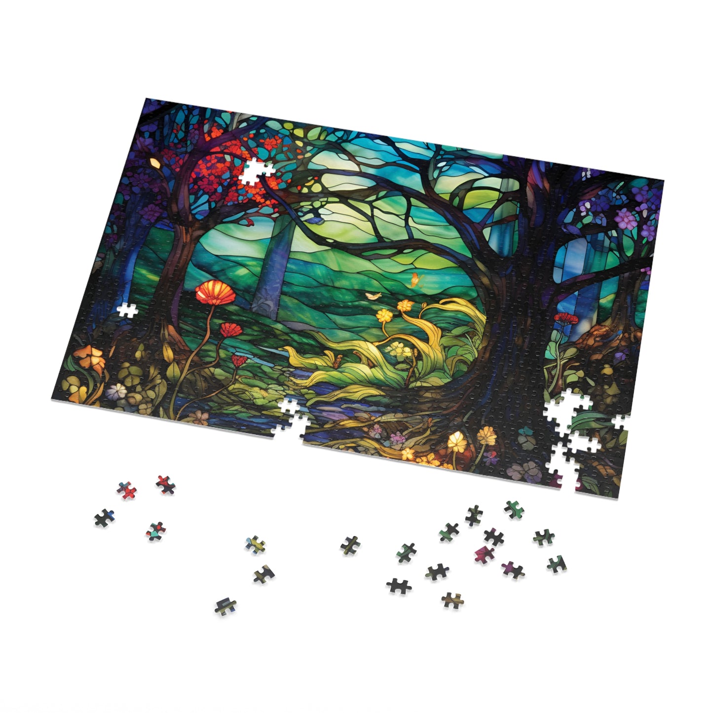 Stained Glass Deep Forest Jigsaw Puzzle - JOURNAL VENUE