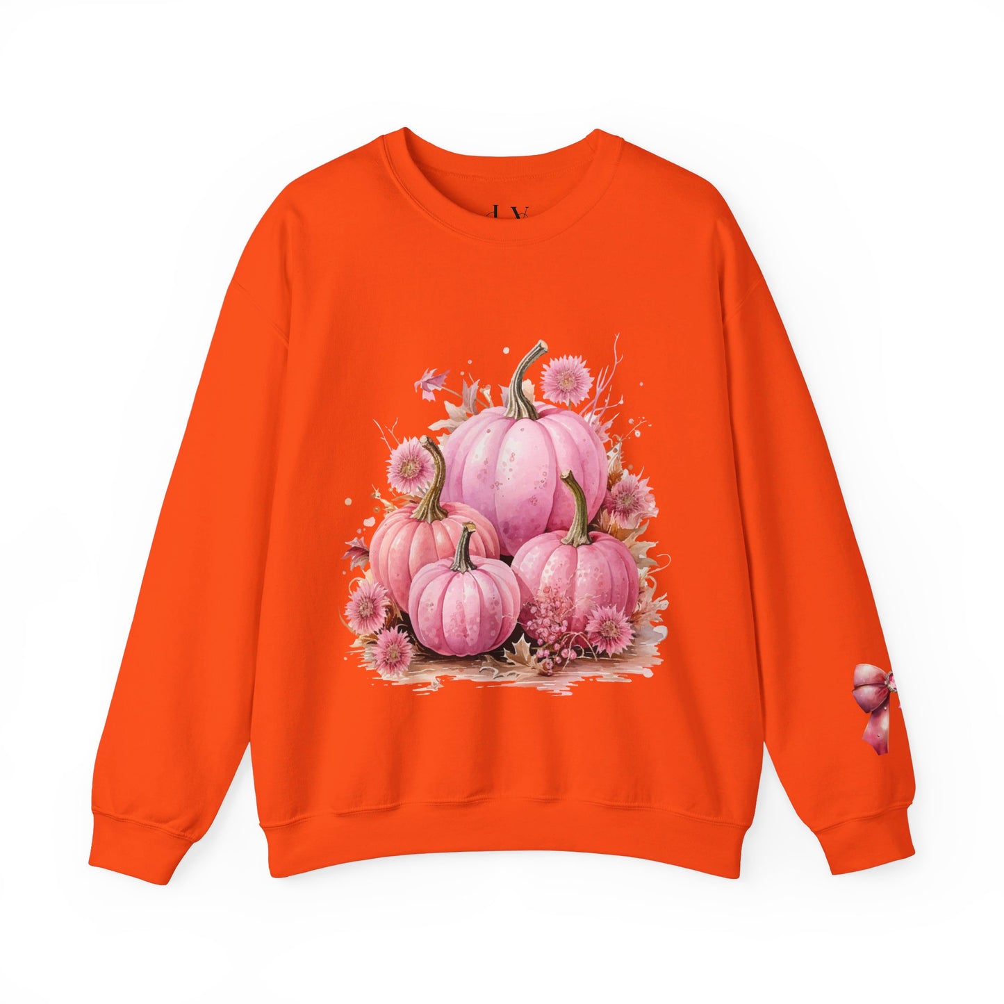 Pink Floral Pumpkin Crewneck Sweatshirt