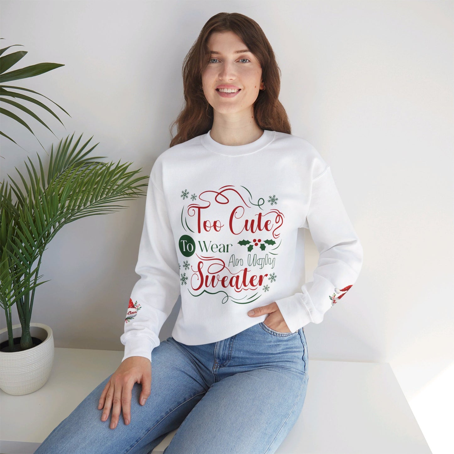 Too Cute Christmas Crewneck Sweatshirt