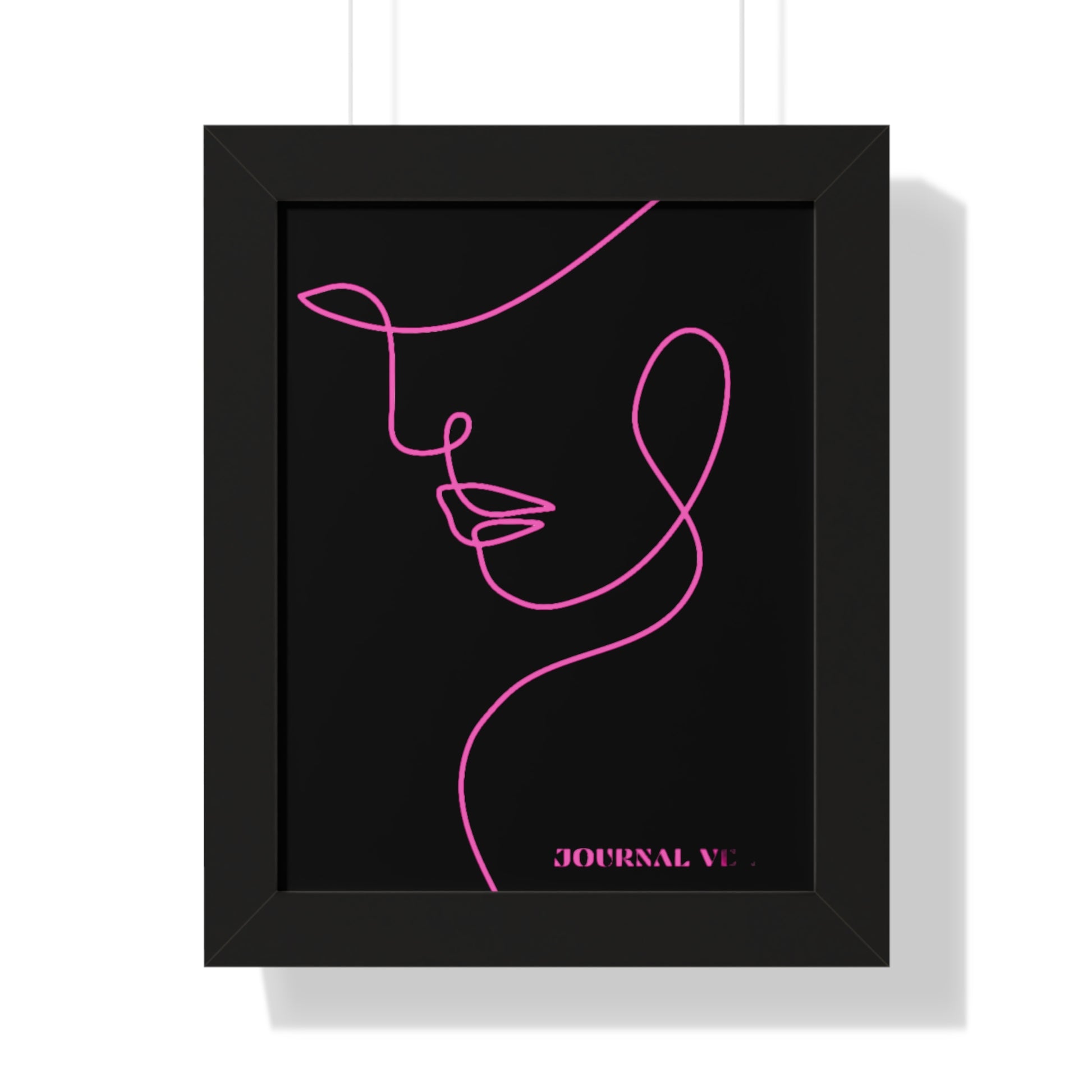 Pink Girl Framed Vertical Wall Art  Poster - JOURNAL VENUE