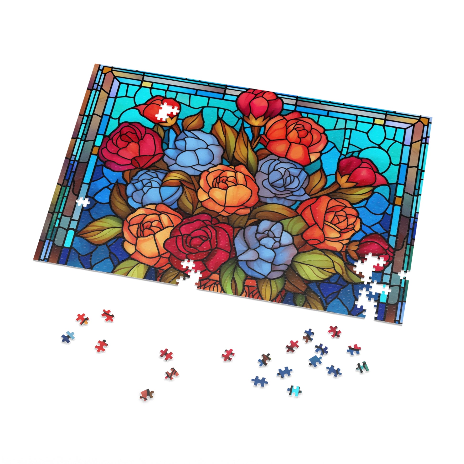 Stained Glass Flower Jigsaw Puzzle - JOURNAL VENUE