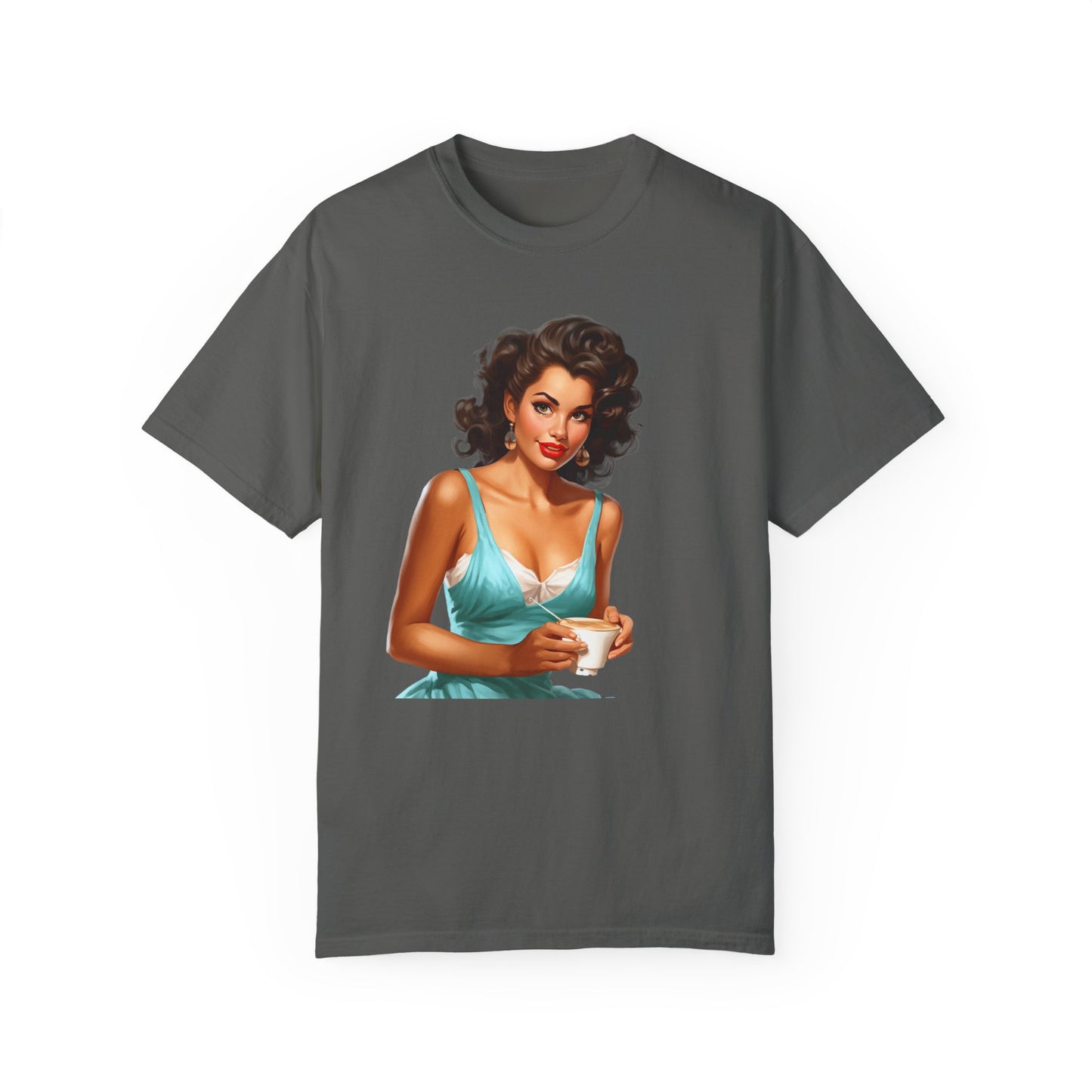 Cute Vintage Pin Up Coffee Girl T-shirt - JOURNAL VENUE