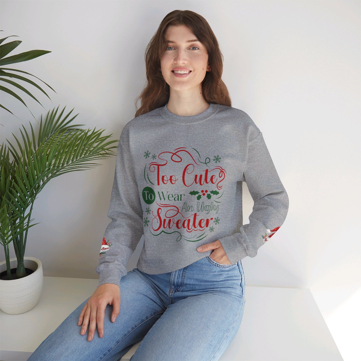 Too Cute Christmas Crewneck Sweatshirt