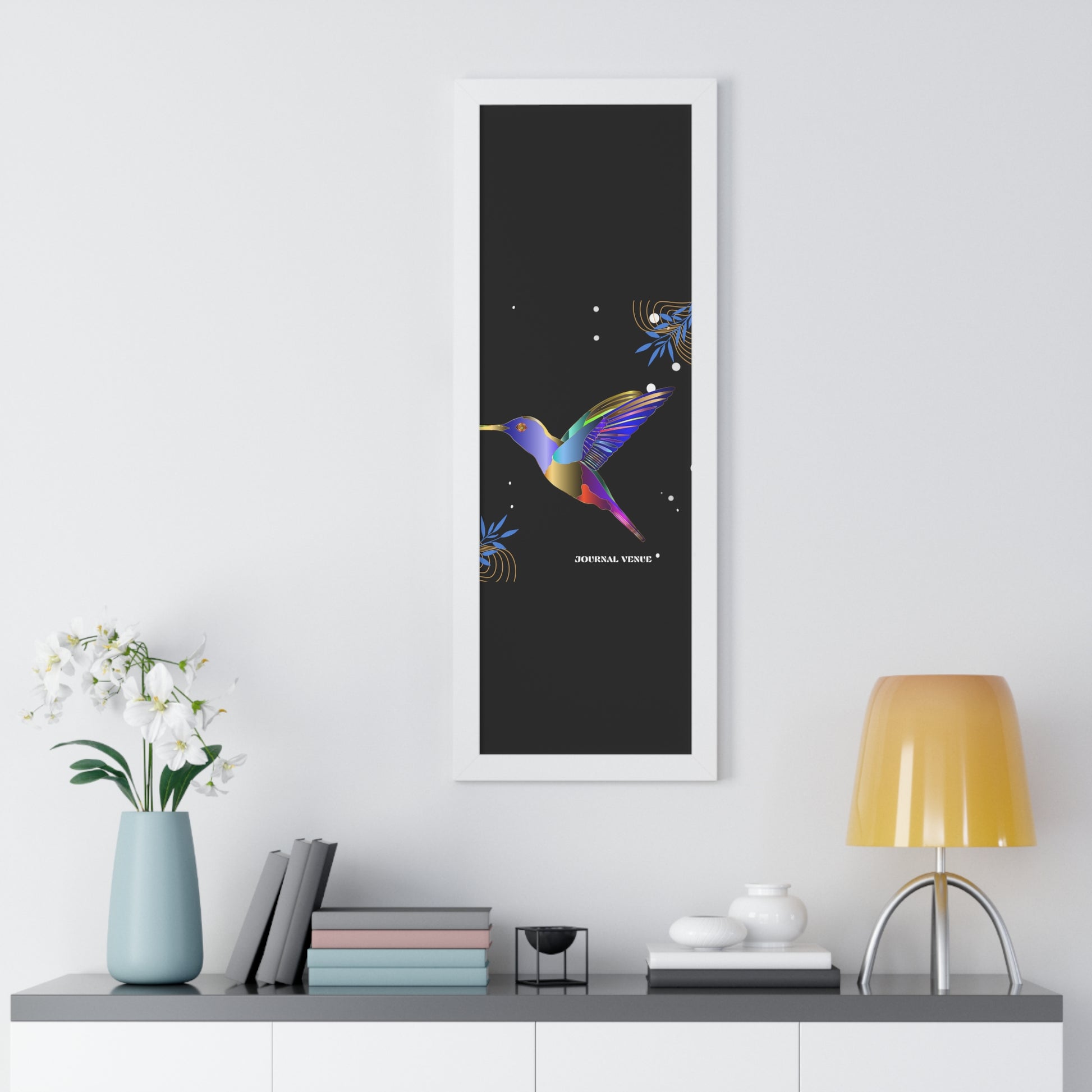 Blue Bird Framed Vertical Wall Art  Poster - JOURNAL VENUE