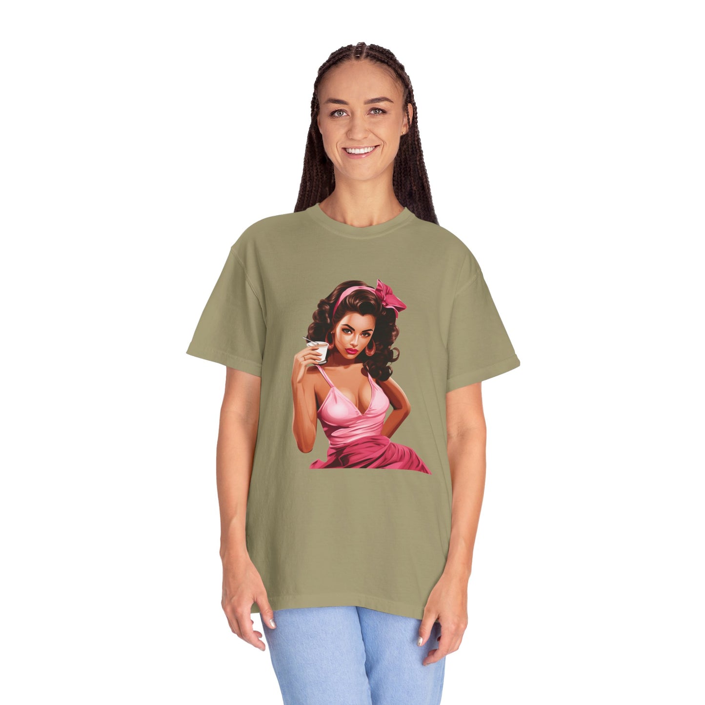 Vintage Mom Pin Up Coffee Girl T-shirt