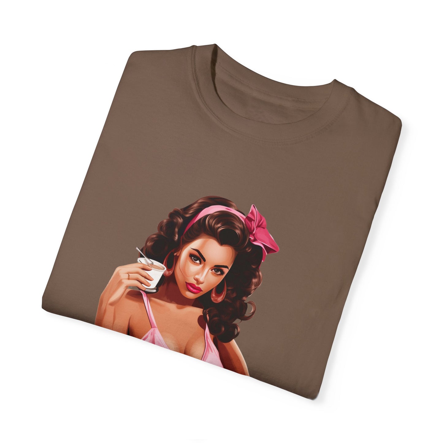 Vintage Mom Pin Up Coffee Girl T-shirt