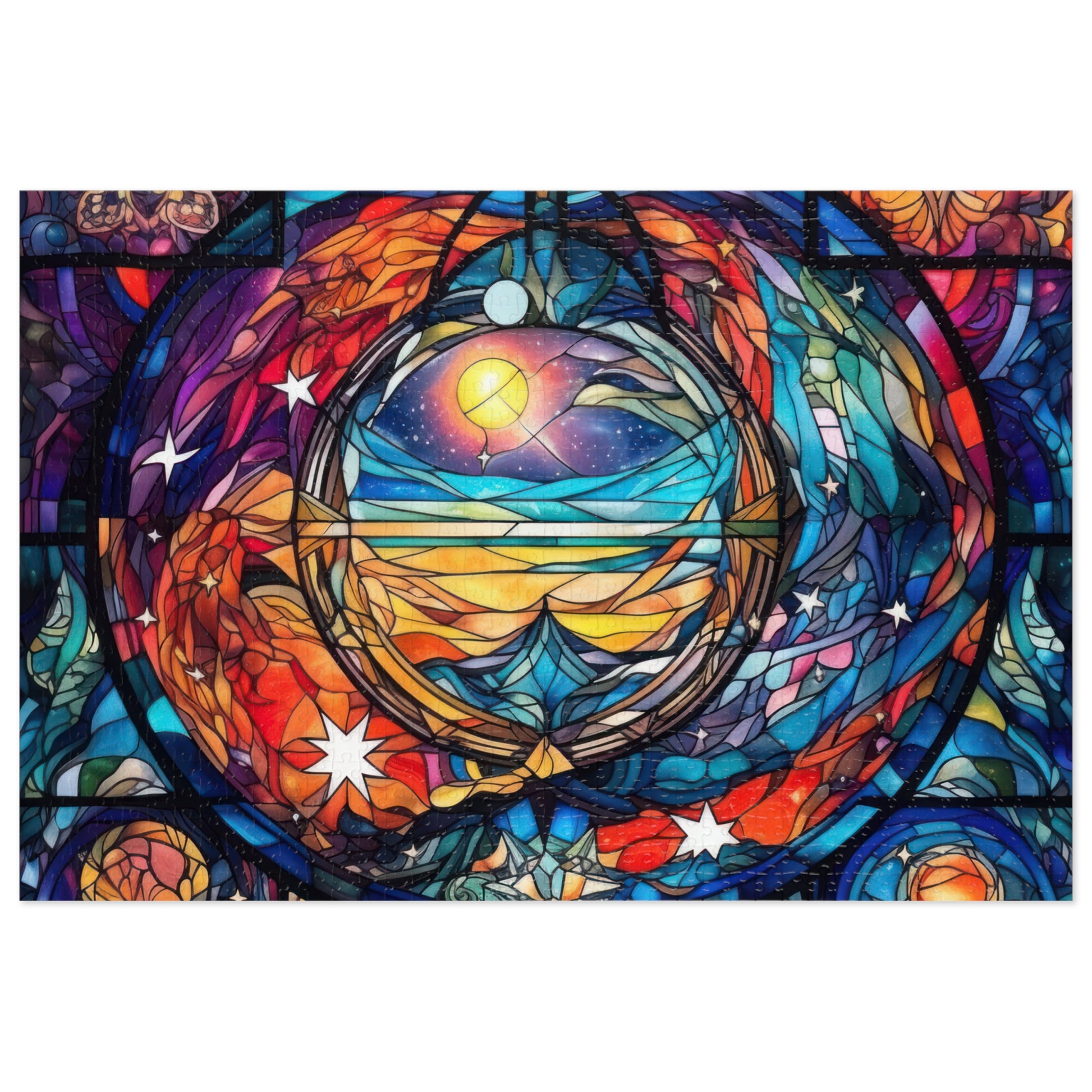 Heavenly Spiral Stained Glass Jigsaw Puzzle - JOURNAL VENUE