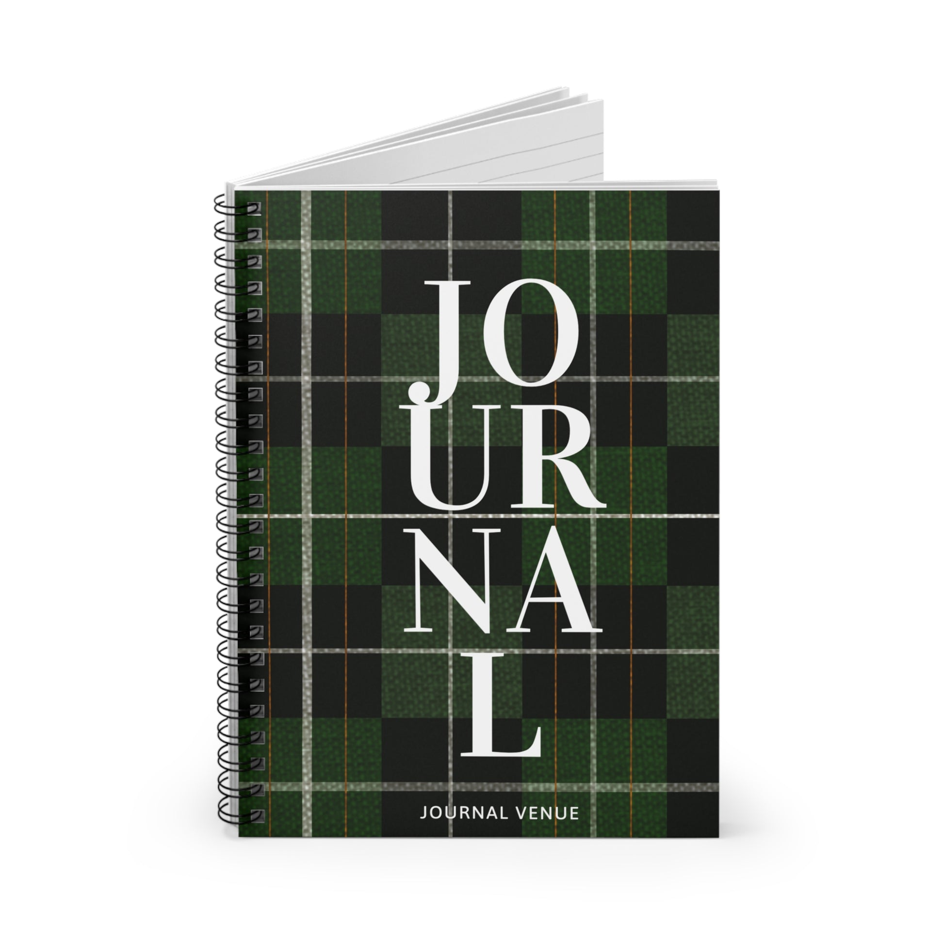 Green Plaid Journal Notebooks - JOURNAL VENUE