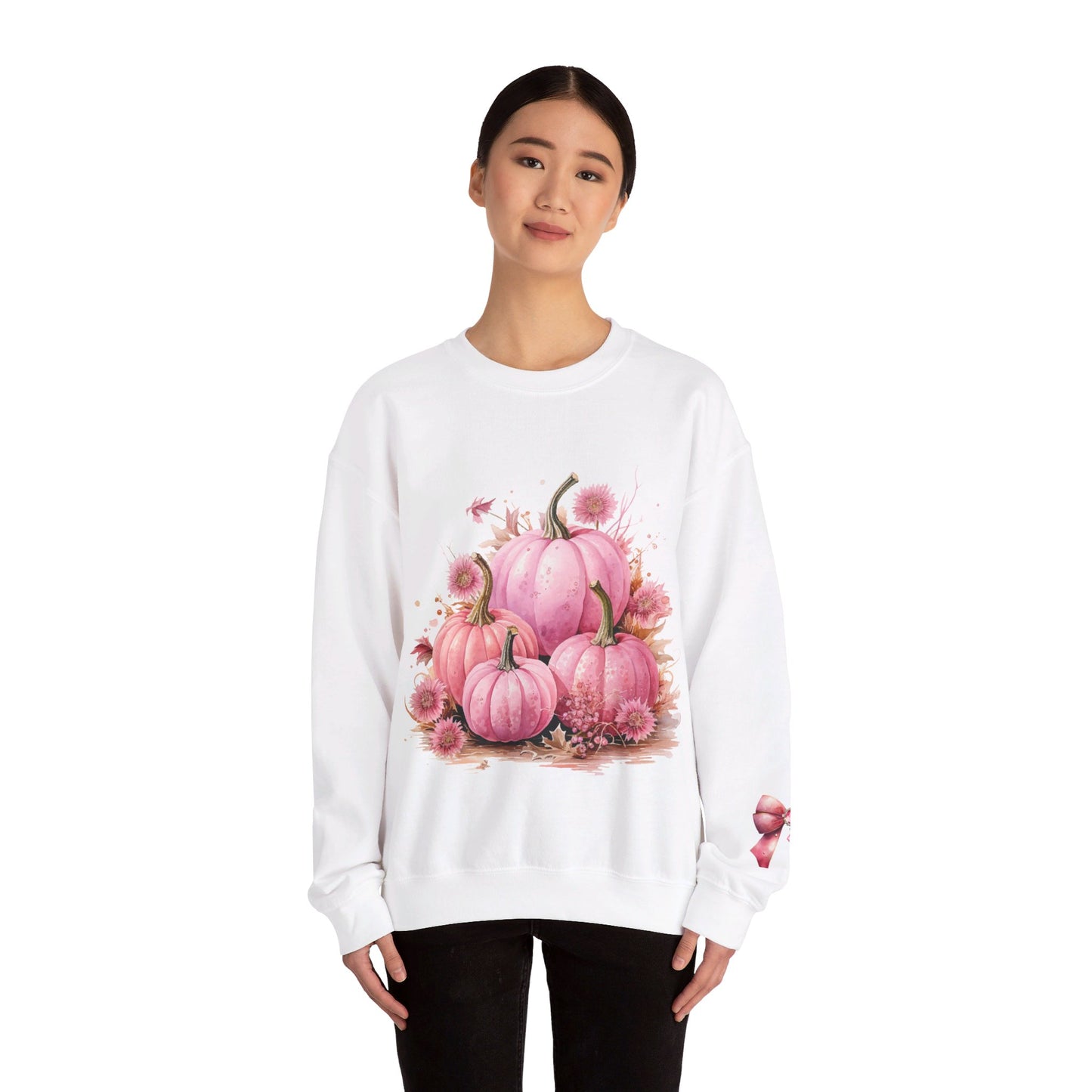 Pink Floral Pumpkin Crewneck Sweatshirt