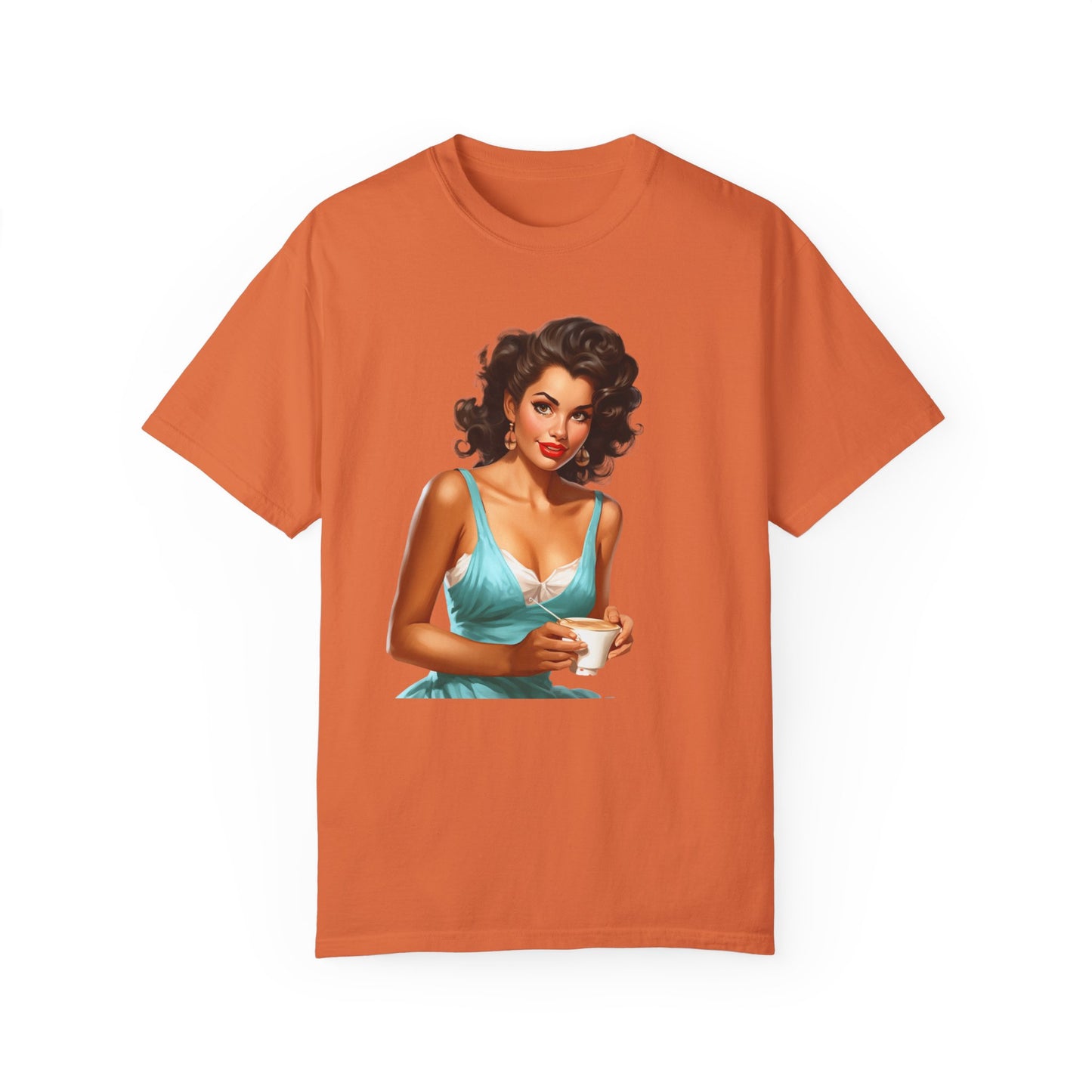 Cute Vintage Pin Up Coffee Girl T-shirt - JOURNAL VENUE