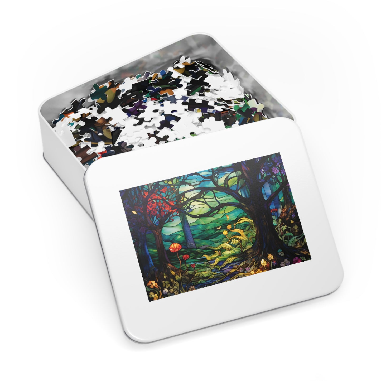 Stained Glass Deep Forest Jigsaw Puzzle - JOURNAL VENUE