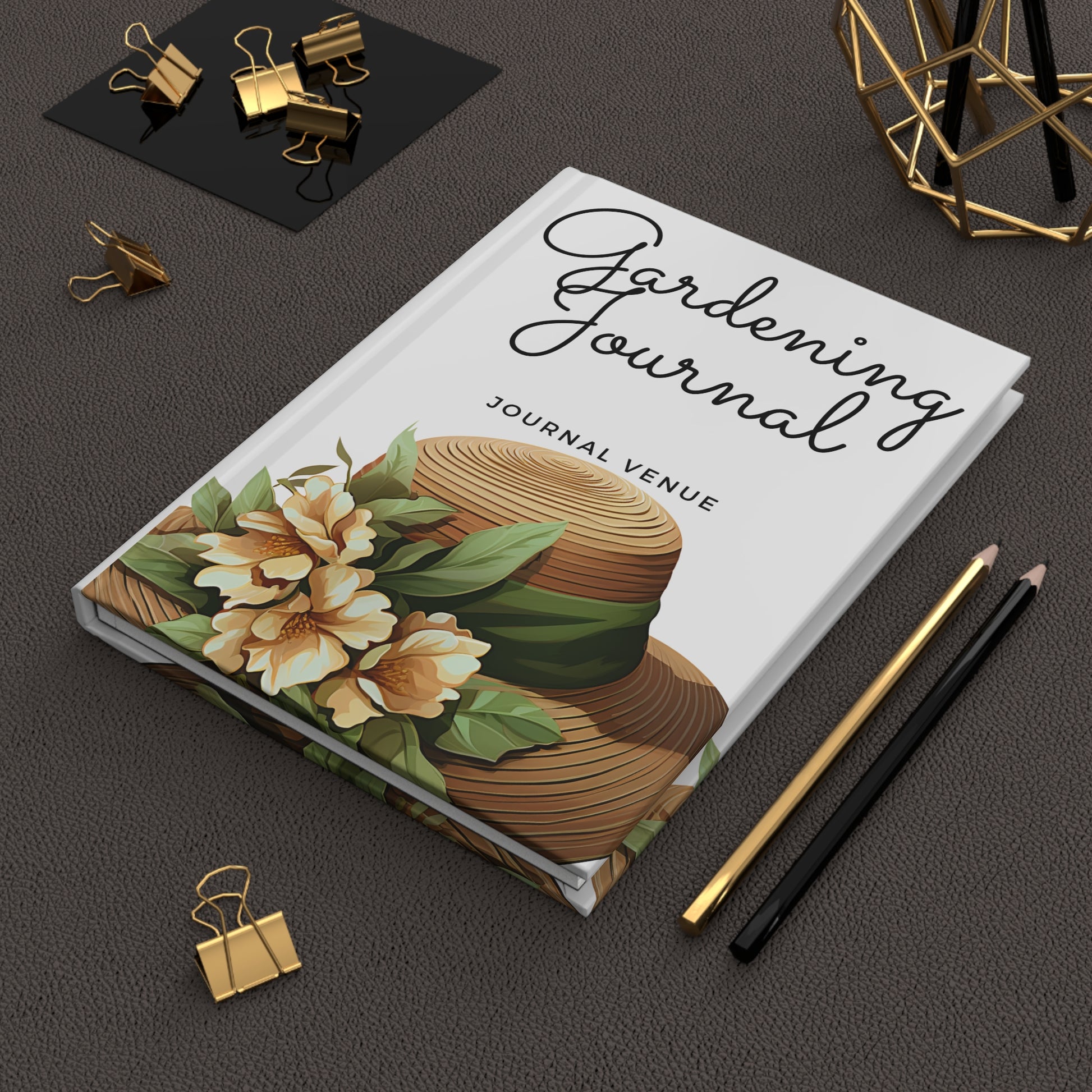 Floral Hat Gardening Journal - Garden Diary - Front Cover