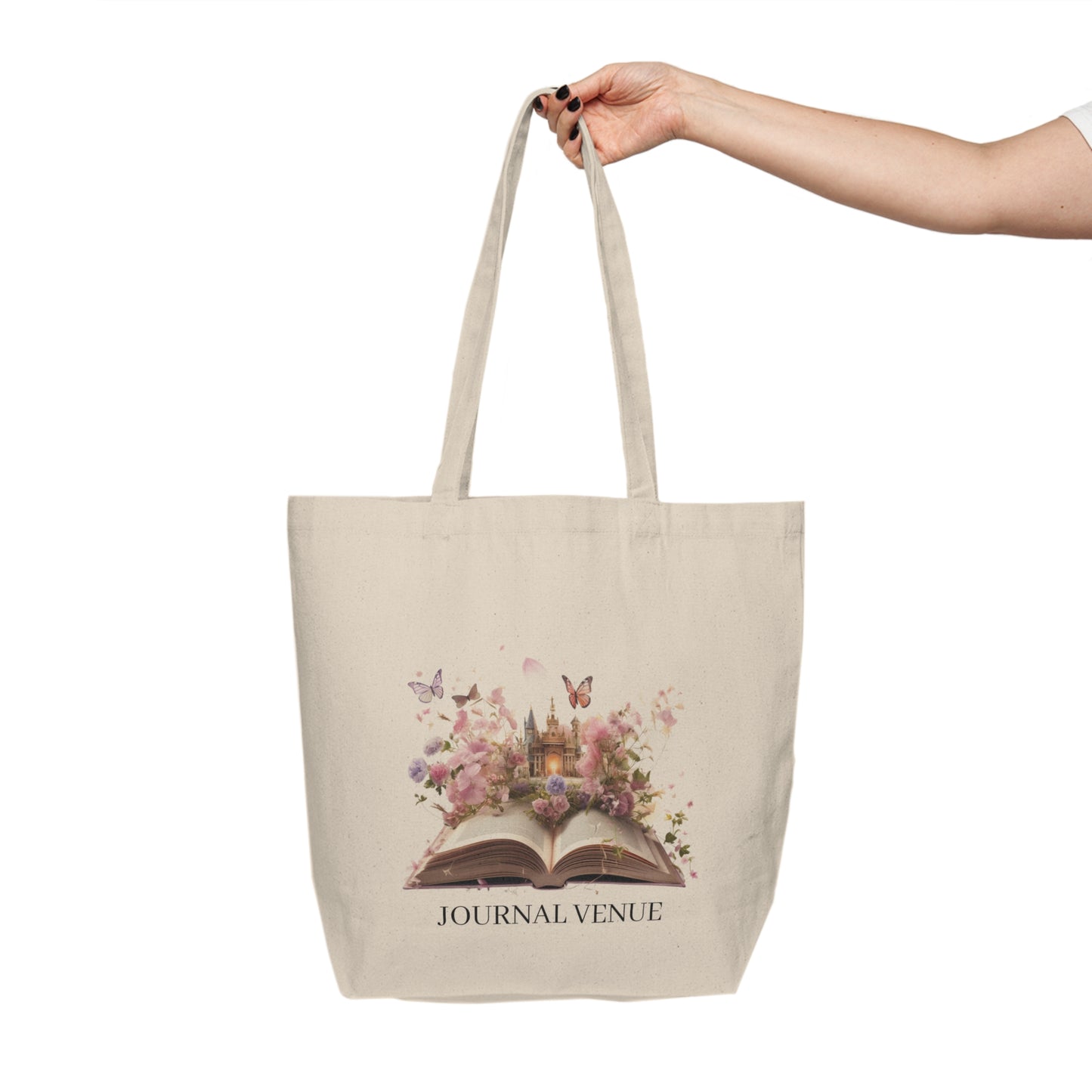 Cute Floral Bookish  Shopping Tote Bag -  JOURNAL VENUE