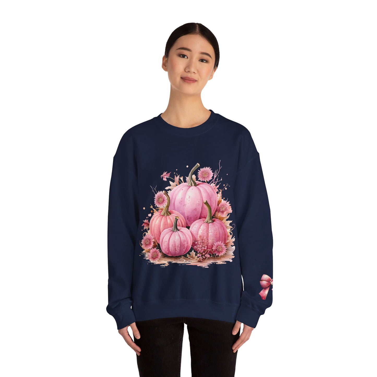 Pink Floral Pumpkin Crewneck Sweatshirt