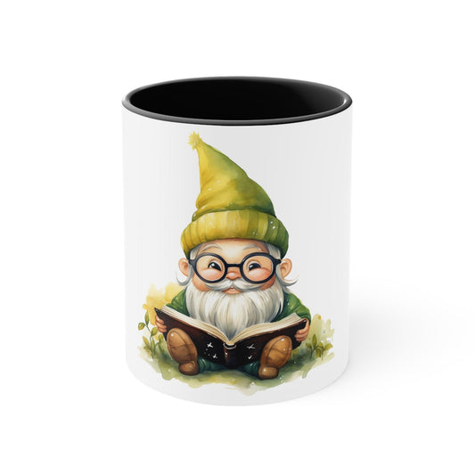 Gnome Book Reader Accent Coffee Mug - JOURNAL VENUE