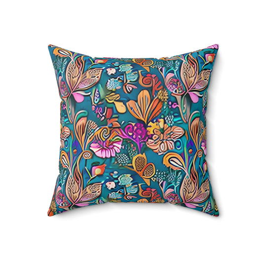 Spring Floral Boho Square Pillow - JOURNAL VENUE