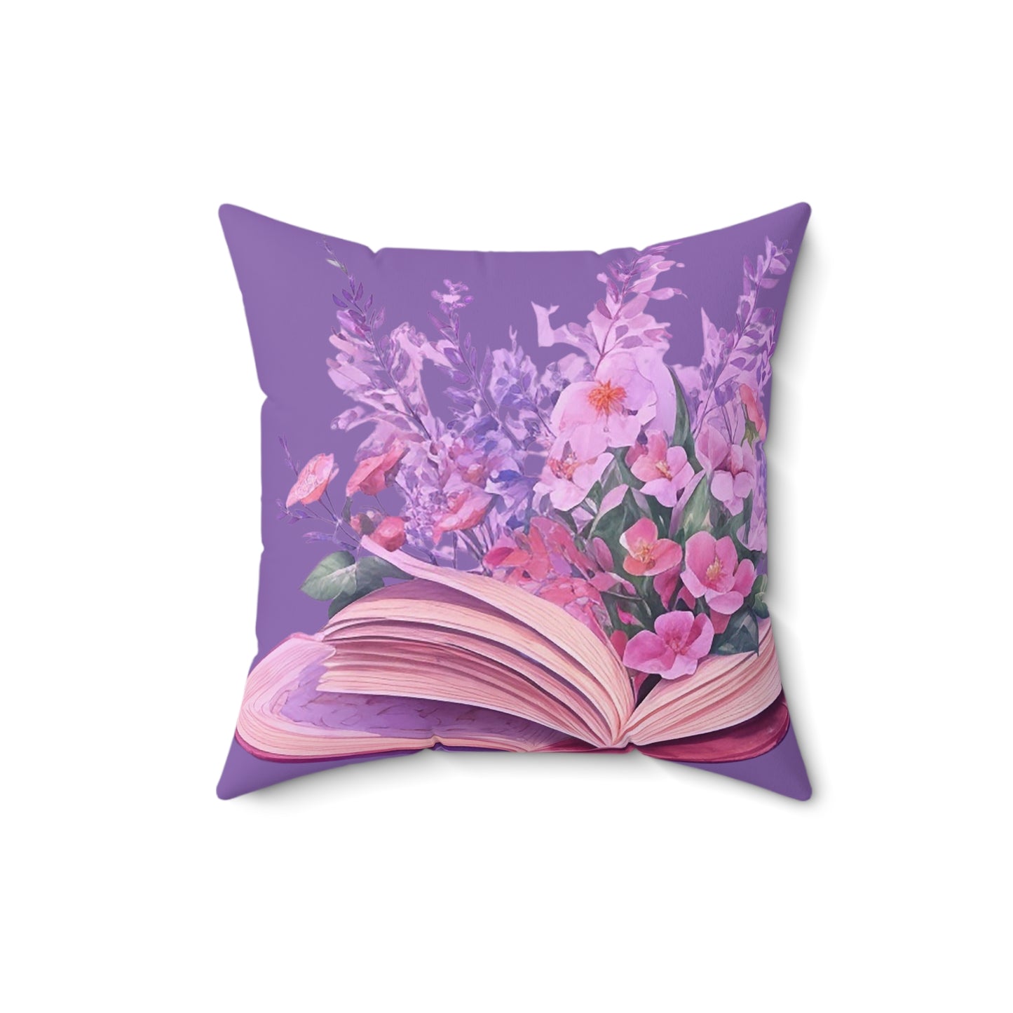 Purple Floral Book Square Pillow - JOURNAL VENUE