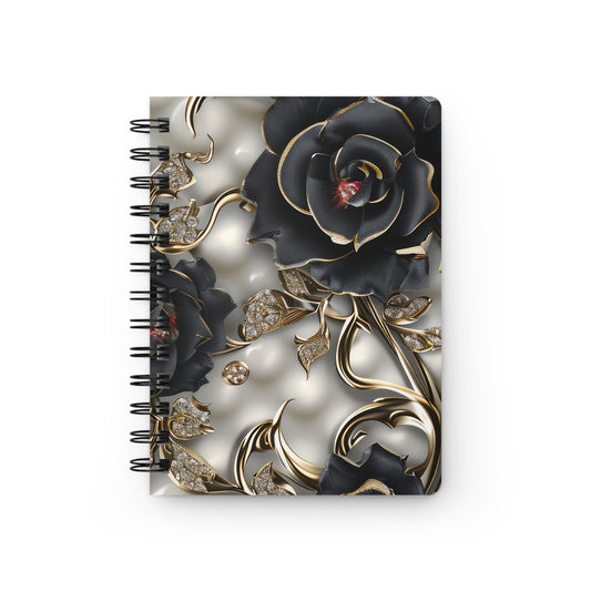 Luxury Black Rose Wedding Notebook - JOURNAL VENUE