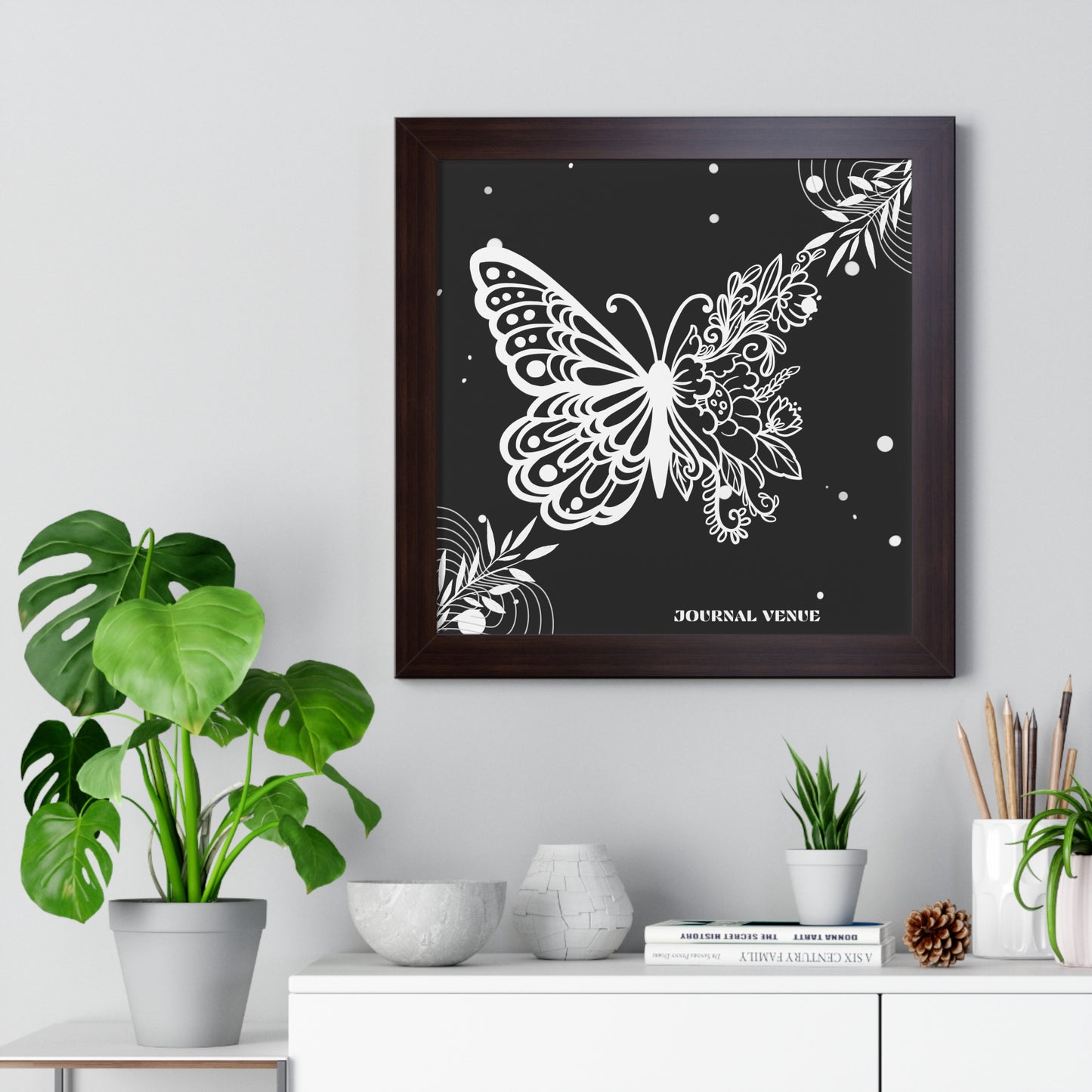 Royal Butterfly Framed Vertical Wall Art  Poster - JOURNAL VENUE