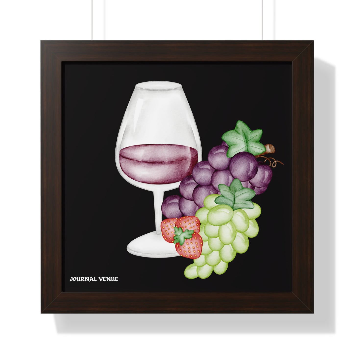 Glass of Wine and Grapes Framed Wall Art  Poster - JOURNAL VENUE