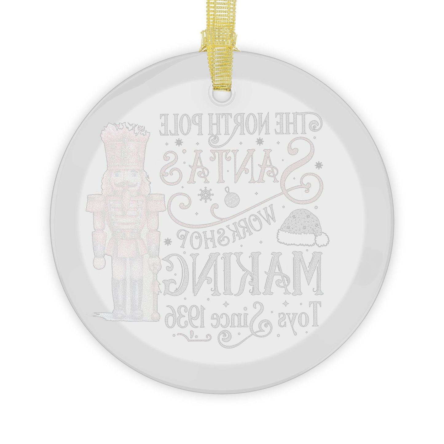 Santa Workshop Christmas Glass Ornaments