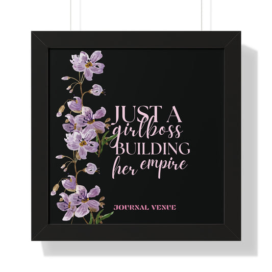 Floral Girl Boss Framed Vertical Wall Art  Poster - JOURNAL VENUE