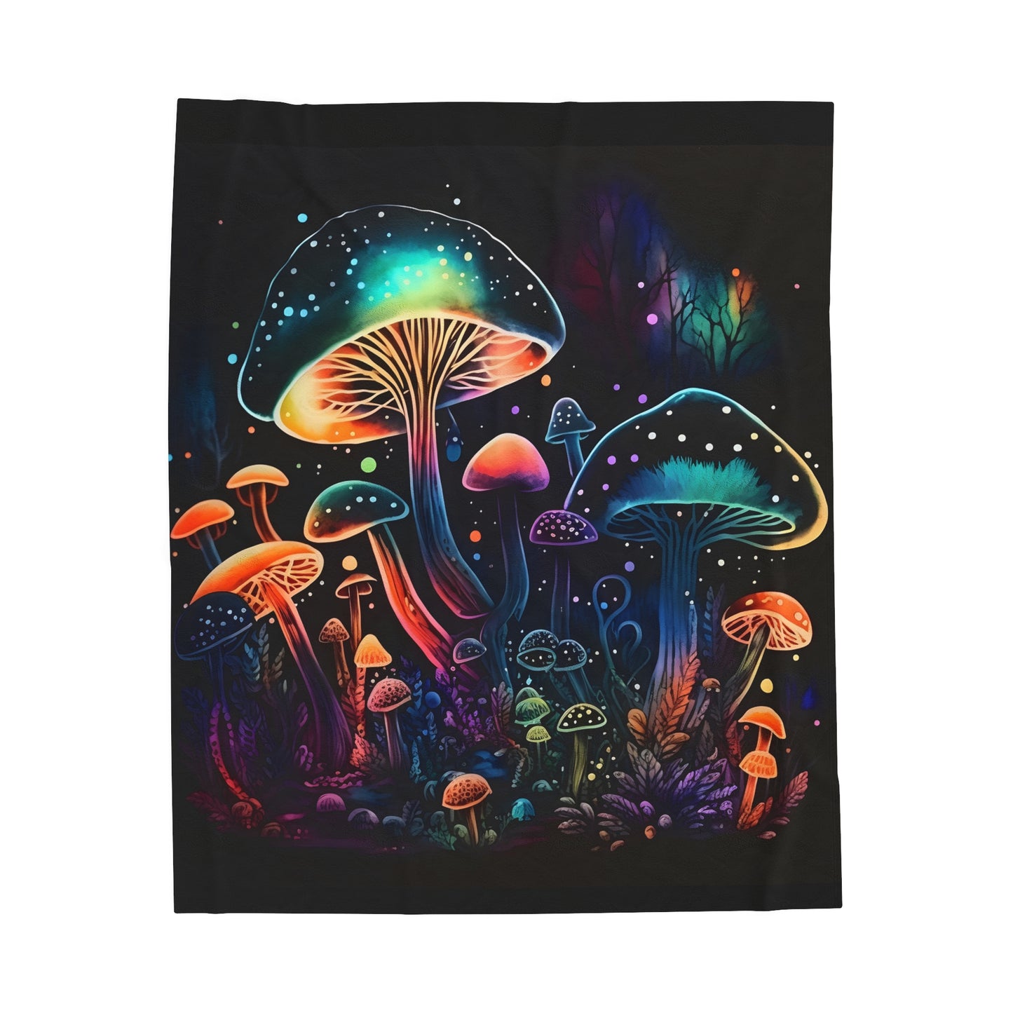 Magic Mushroom Velveteen Plush Blanket - JOURNAL VENUE