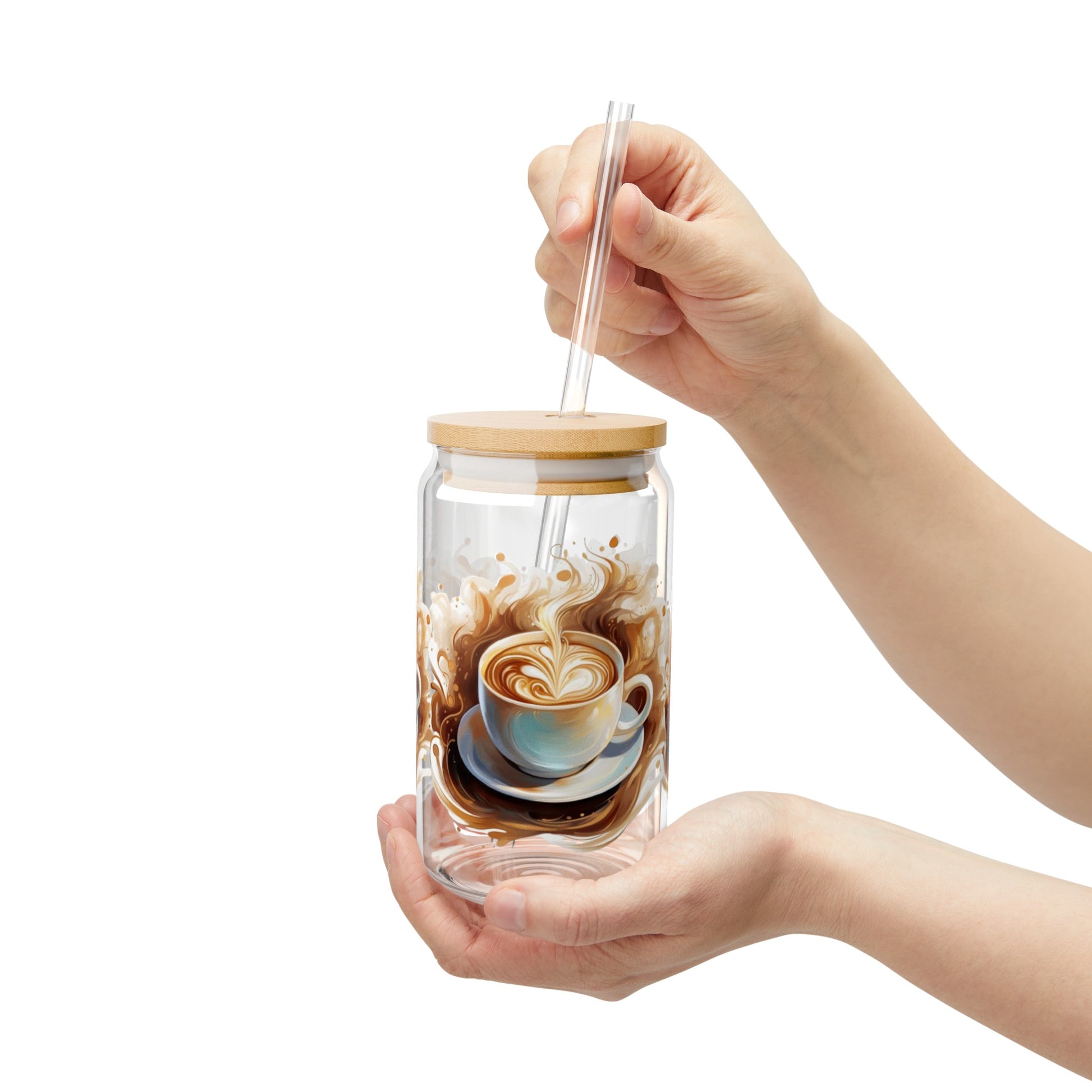 Cute Coffee Lover Glass Tumbler, 16oz - JOURNAL VENUE