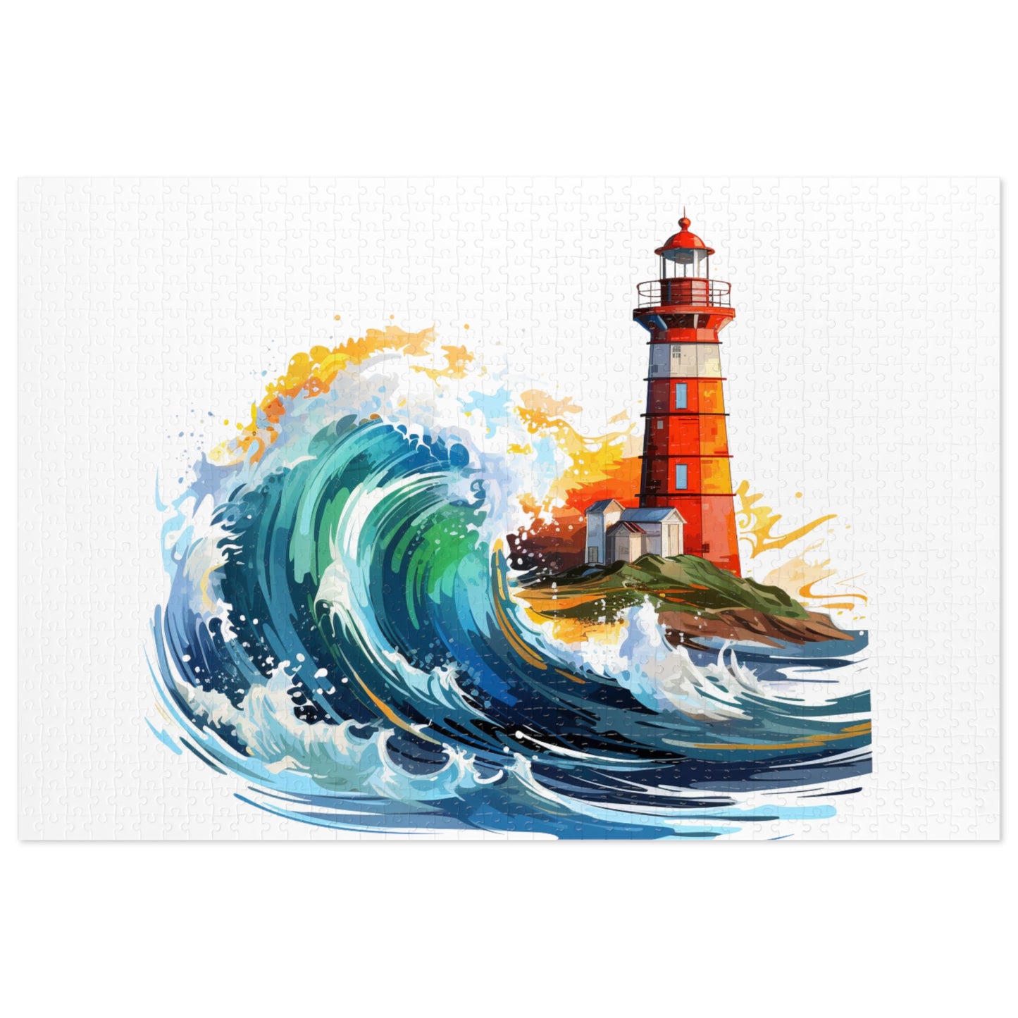 Light House  and Sea Wave Jigsaw Puzzle - JOURNAL VENUE