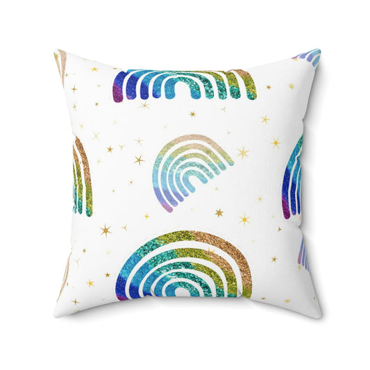 Retro Rainbow Chic Square Pillow - JOURNAL VENUE