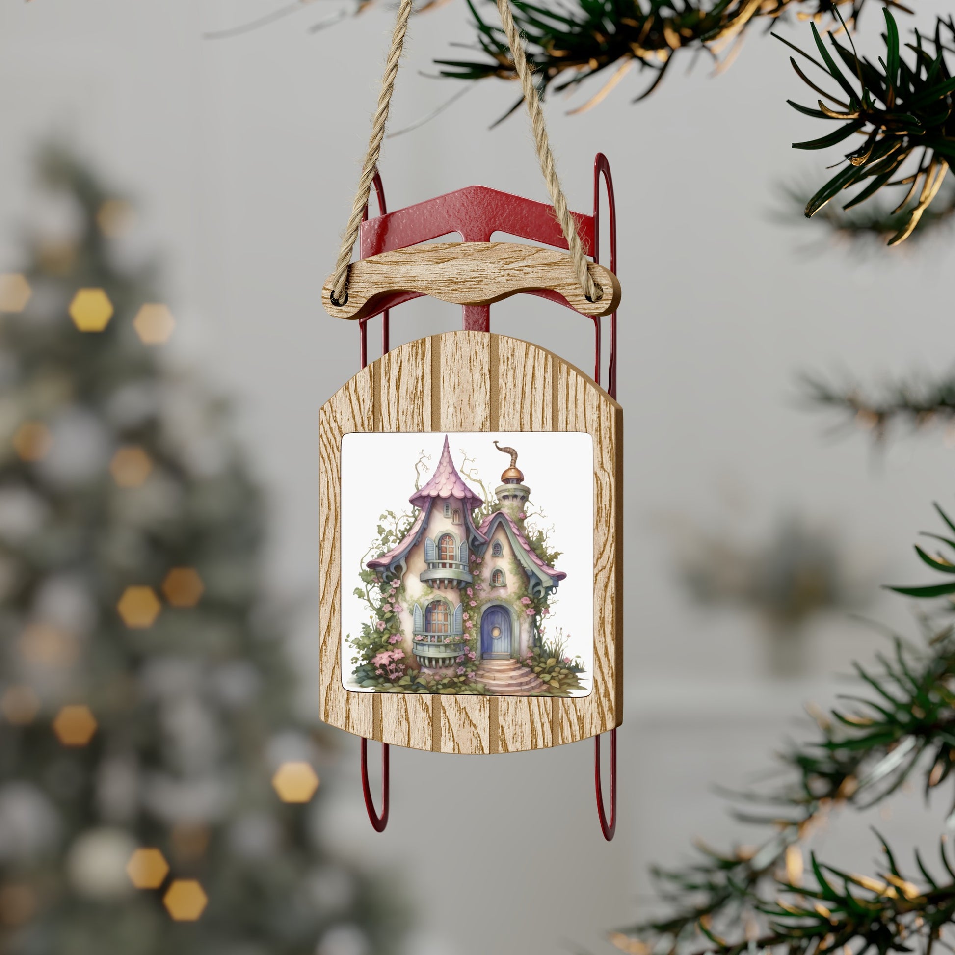 Christmas Tree House Sled Ornaments - JOURNAL VENUE