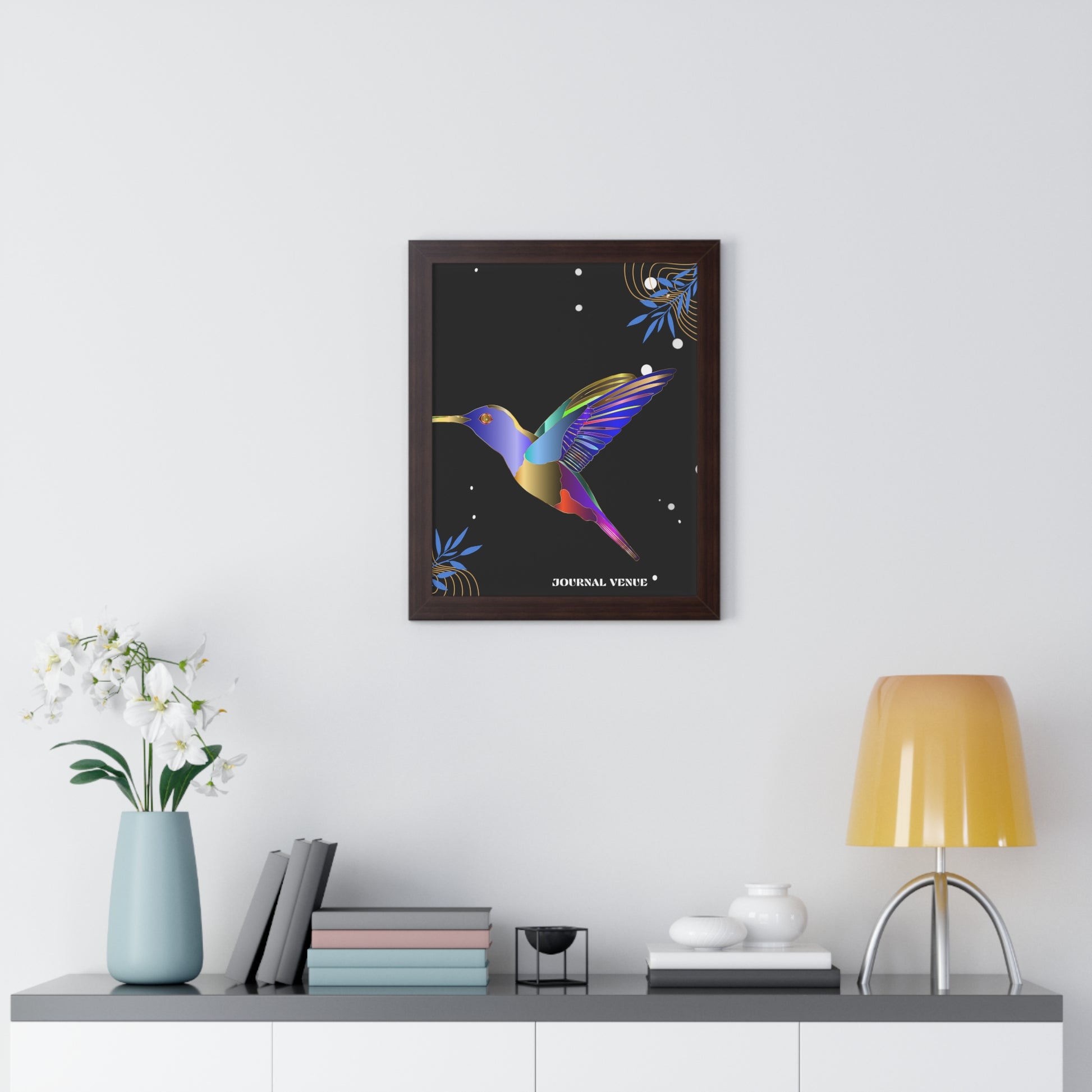 Blue Bird Framed Vertical Wall Art  Poster - JOURNAL VENUE