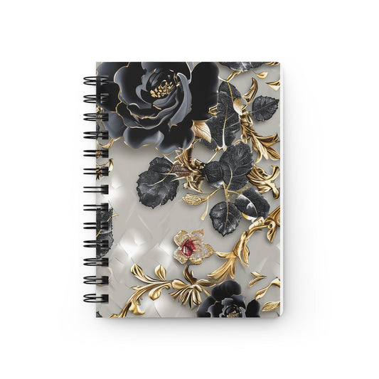 Luxury Gold Black Rose Notebook Journals - JOURNAL VENUE