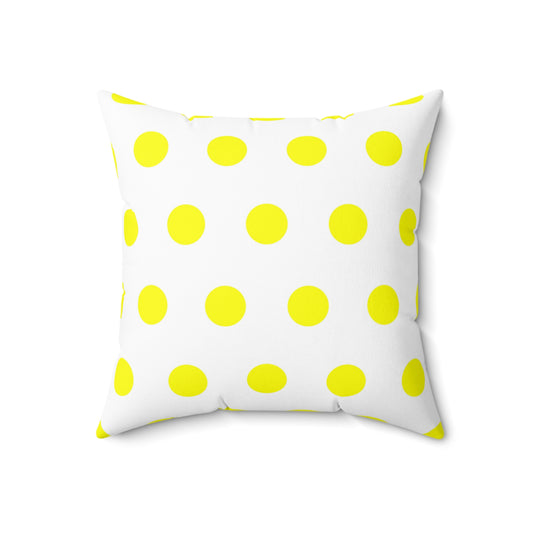 Two Tone Yellow Polka Dot Square Pillow - JOURNAL VENUE