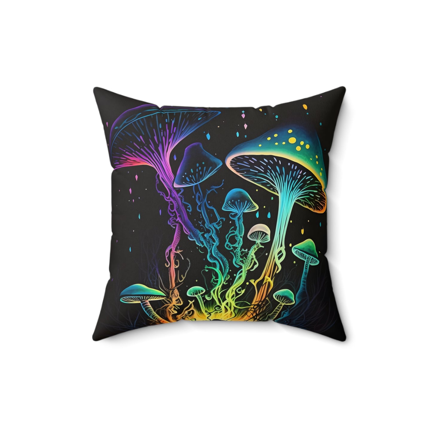 Wild Dancing Mushroom Square Pillow