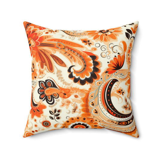 Cute Fall Boho Paisley Square Pillow - JOURNAL VENUE