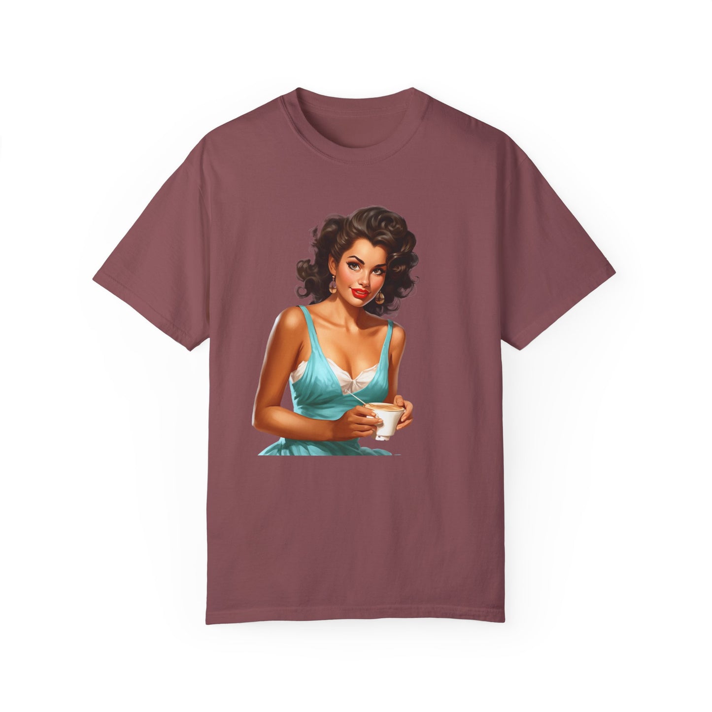 Cute Vintage Pin Up Coffee Girl T-shirt - JOURNAL VENUE