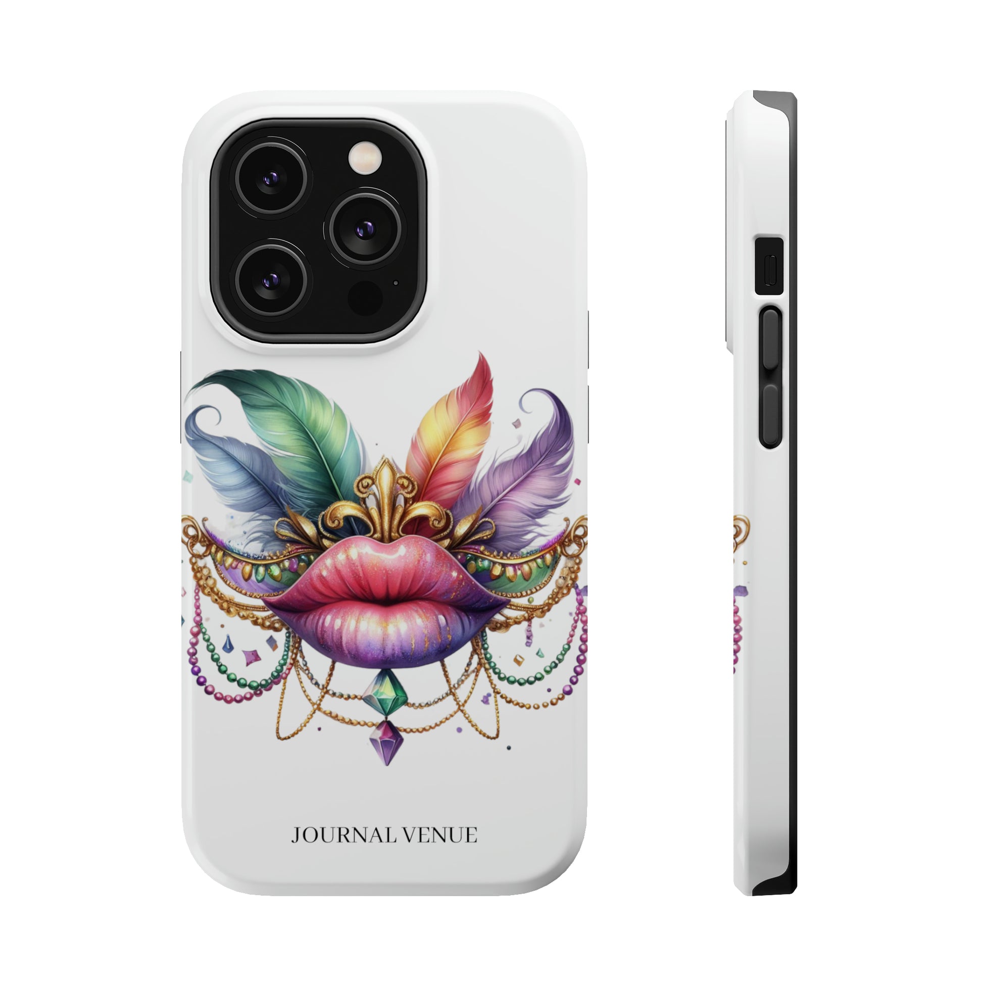 Mardi Gras Feather Lip Stain Iphone Cases - JOURNAL VENUE